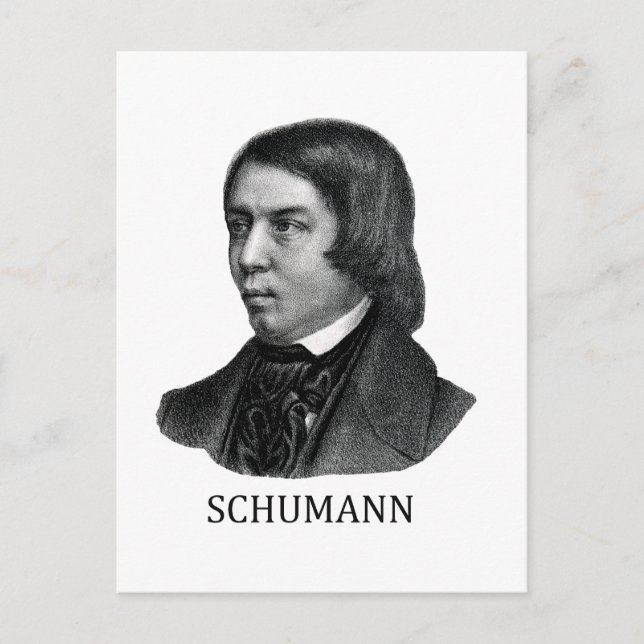 Robert Schumann, svart Vykort (Framsida)