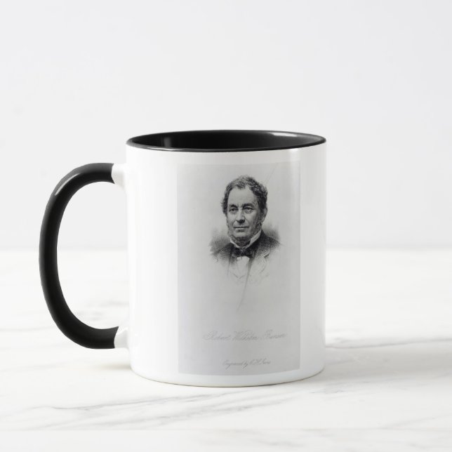 Robert Wilhelm Bunsen som inristas av C.H Jeens Mugg (Vänster)