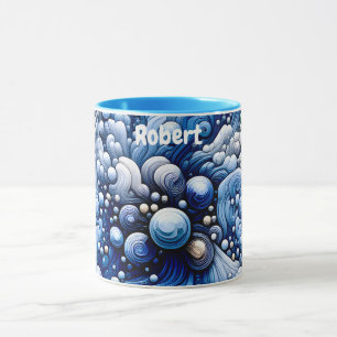 ROBERT ~ Zany Bubbles 3D ~ Blues ~ Mugg