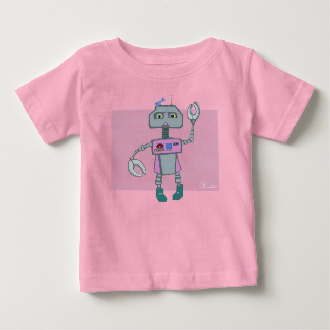 Roberta Robot dons bows Tee Shirt (Framsida)