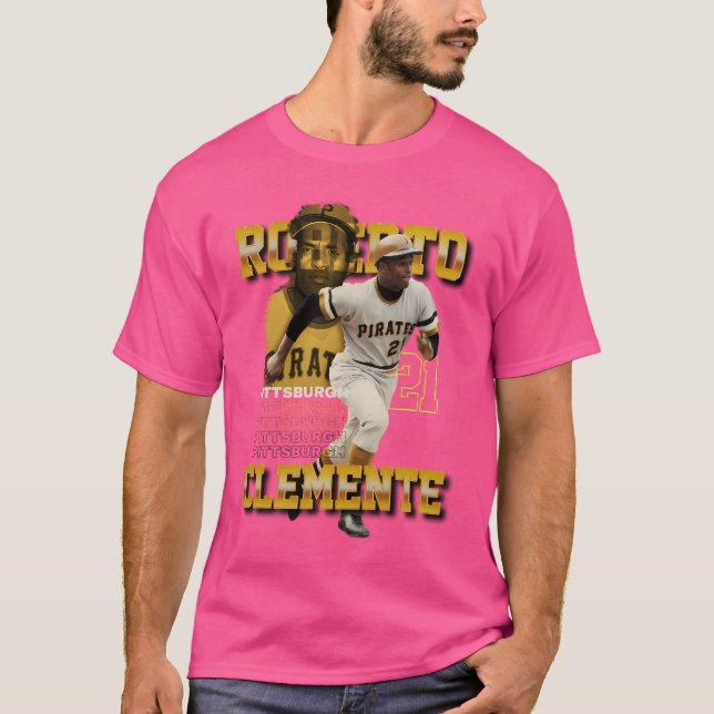 Roberto Clemente nr 21 Pittsburgh Fläkt Jersey T Shirt (Framsida)