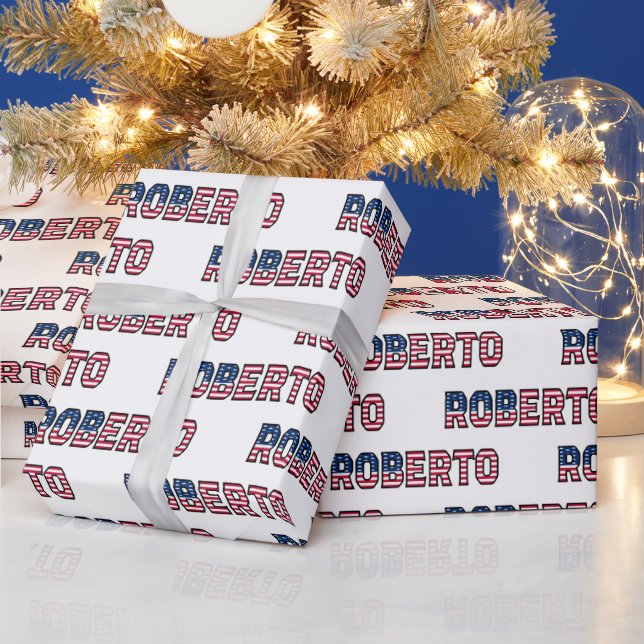Roberto Vorname Name USA US Geschenkpapier Papier Presentpapper (Helgdagar)