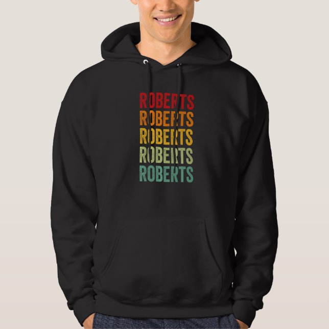Roberts County Texas Rainbow Text Hoodie (Framsida)