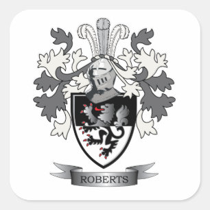 Roberts Family Crest Fyrkantigt Klistermärke