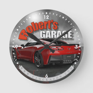 Robert's Garage Corvette Wall Clock Rund Klocka