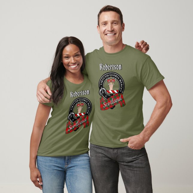Robertson Clan-märke & Tartan T-shirt (Unisex)