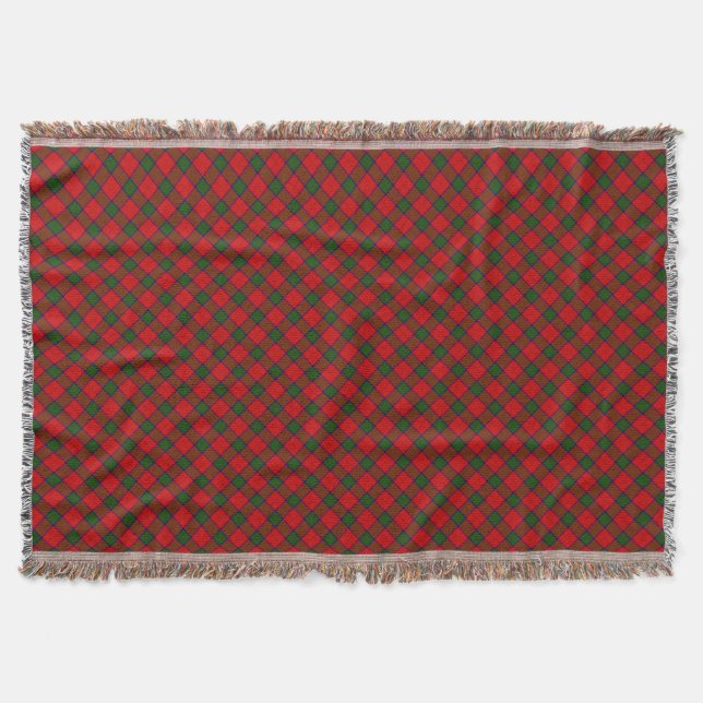 Robertson tartan red grönt plaid filt (Framsidan)
