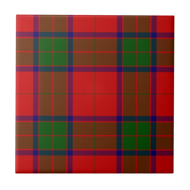 Robertson tartan red grönt plaid kakelplatta (Framsidan)