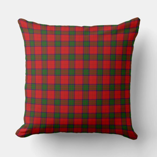 Robertson tartan red grönt plaid kudde (Framsida)