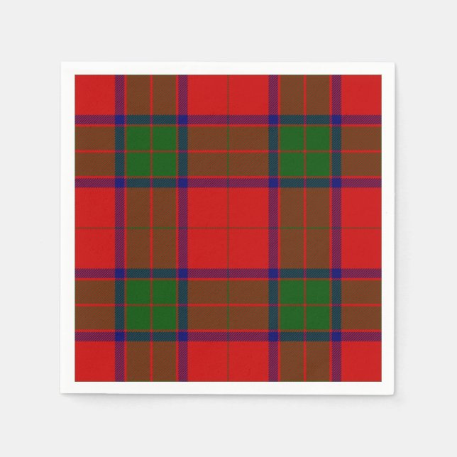 Robertson tartan red grönt plaid pappersservett (Framsidan)