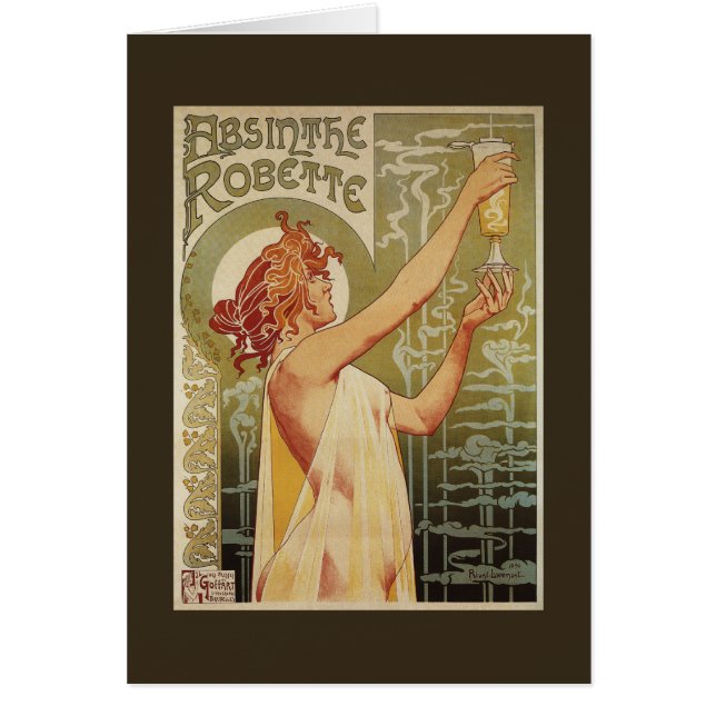 Robette Absinthe Advertisement Poster Hälsningskort (Framsidan)