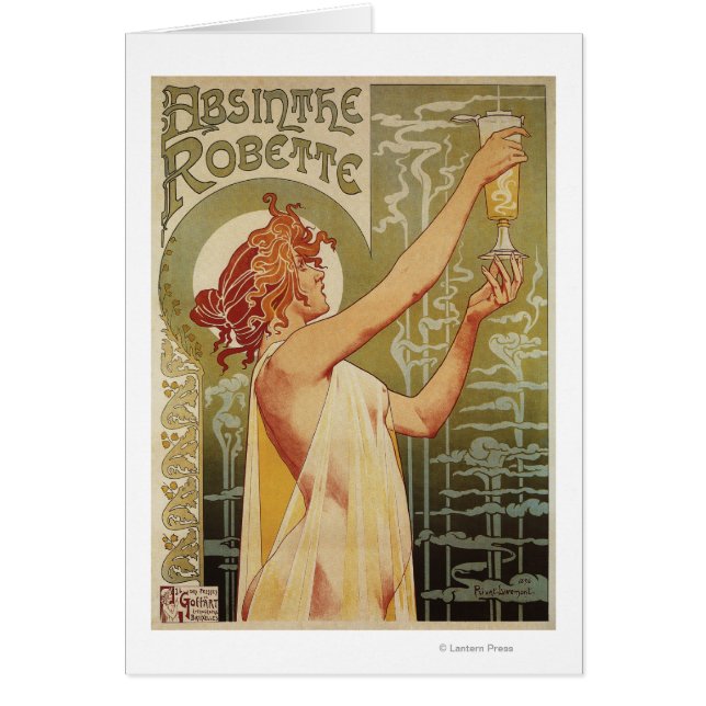 Robette Absinthe Advertisement Poster Hälsningskort (Framsidan)