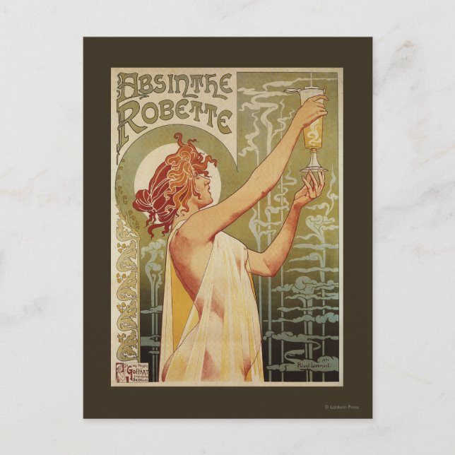 Robette Absinthe Advertisement Poster Vykort (Framsida)
