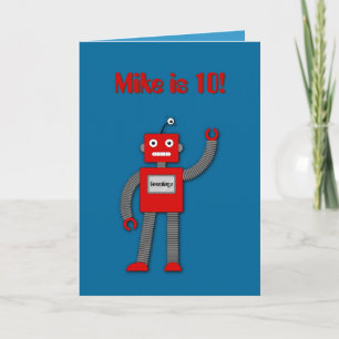 Robi det Retro robotbarns födelsedagkortet Kort