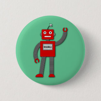 Robi som den Retro roboten knäppas Knapp