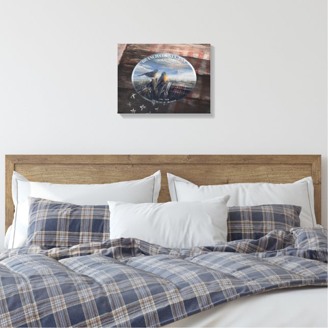 Robin 250yrs Branch Co MICH Canvastryck (Insitu (sovrum))