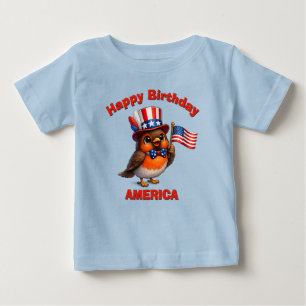 Robin (4n) Patriotisk Barn T-Shirt