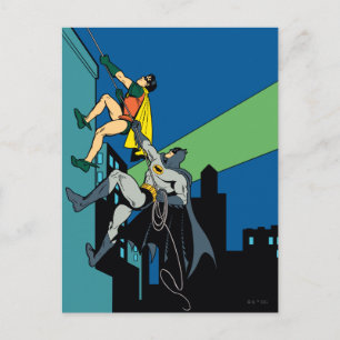 Robin And Batman Climb Vykort