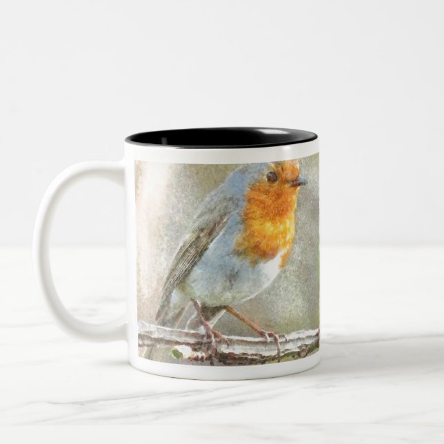 Robin är en Gabriel Watercolor Två-Tonad Mugg (Vänster)