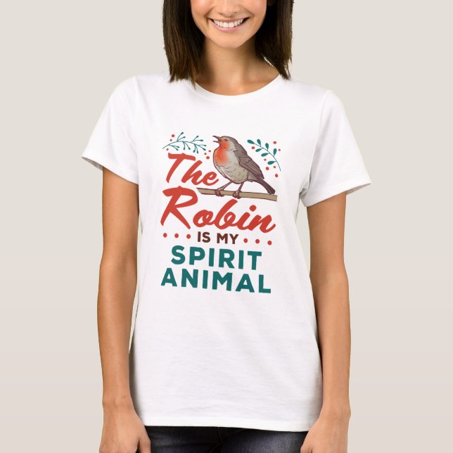 Robin är min själ, fågelfågel Älskare Birder T Shirt (Framsida)