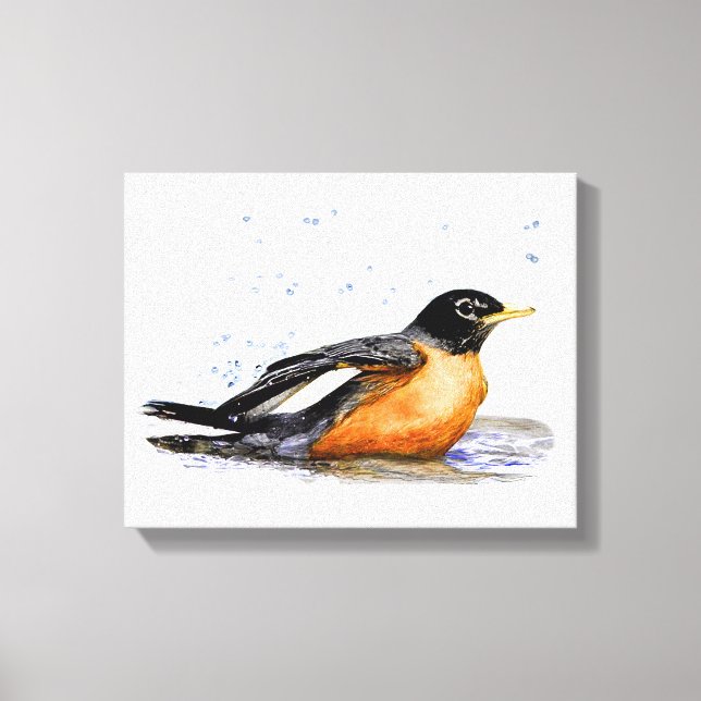 Robin Bathing Canvastryck (Framsida)