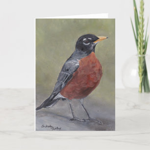 Robin Bird Art Foleting Card Tack Kort
