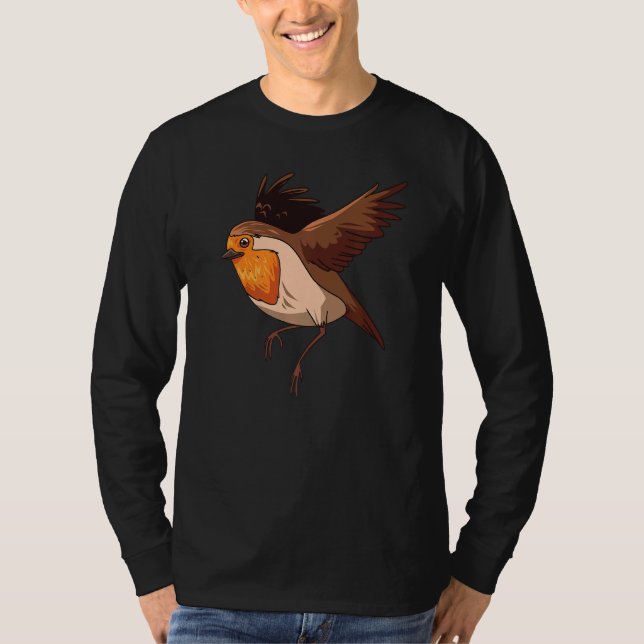 Robin Bird  Cute Birds Animal  Graphic T Shirt (Framsida)
