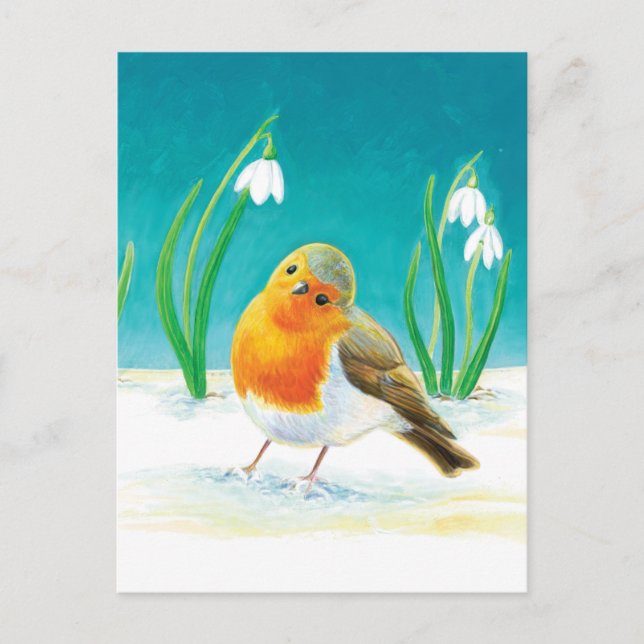 Robin Bird - Erithacus rubecula Helg Vykort (Framsida)