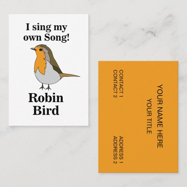 Robin Bird Funny Quote Visitkort (Fram/baksida)