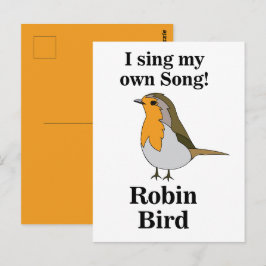 Robin Bird Funny Quote Vykort