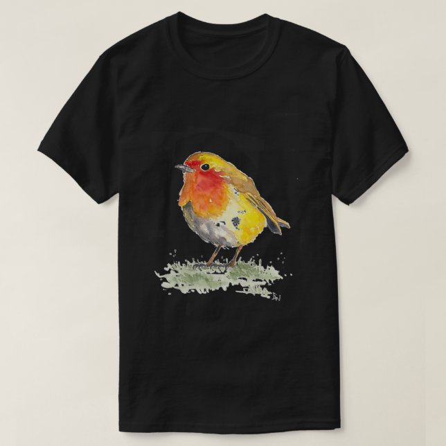 Robin Bird Motif, skriv ut symboler och diagram fö T Shirt (Design framsida)