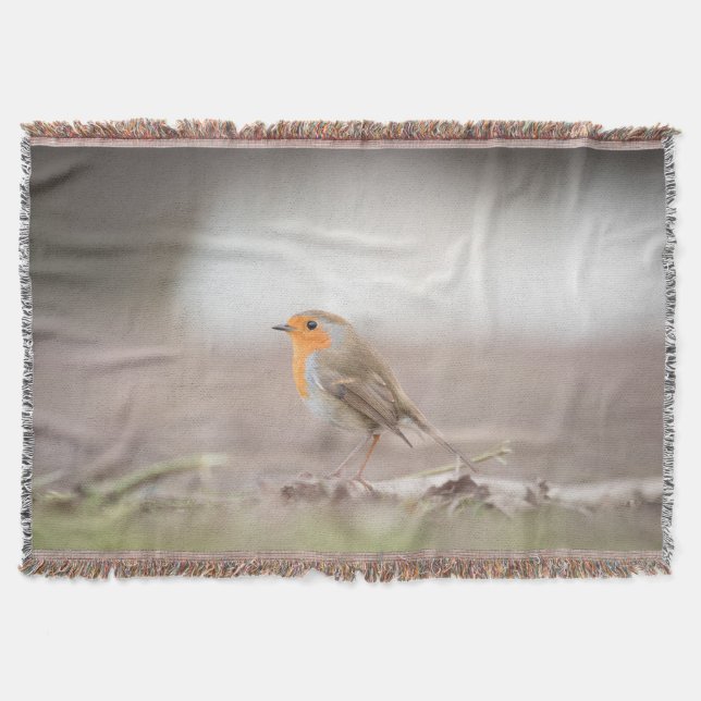 Robin Bird Nature Photo Filt (Framsidan)