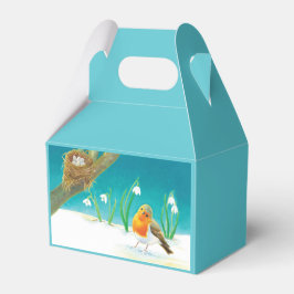 Robin Bird, Nest, Little Eggs & Snowdrops Presentaskar