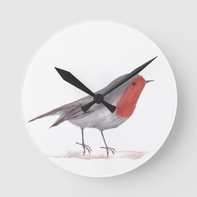 Robin bird rund klocka (Framsida)