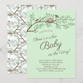 Robin Bird Vår Baby Shower Co-Ed Gender Neutral Inbjudningar