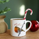 Robin Bird Winter Personlig Gren  jul Espressomugg (Add your name to this winter red robin espresso mug)