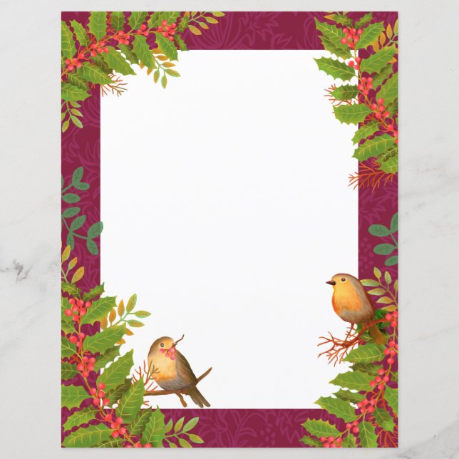 Robin Birds Holly Berry Vin (Framsida)