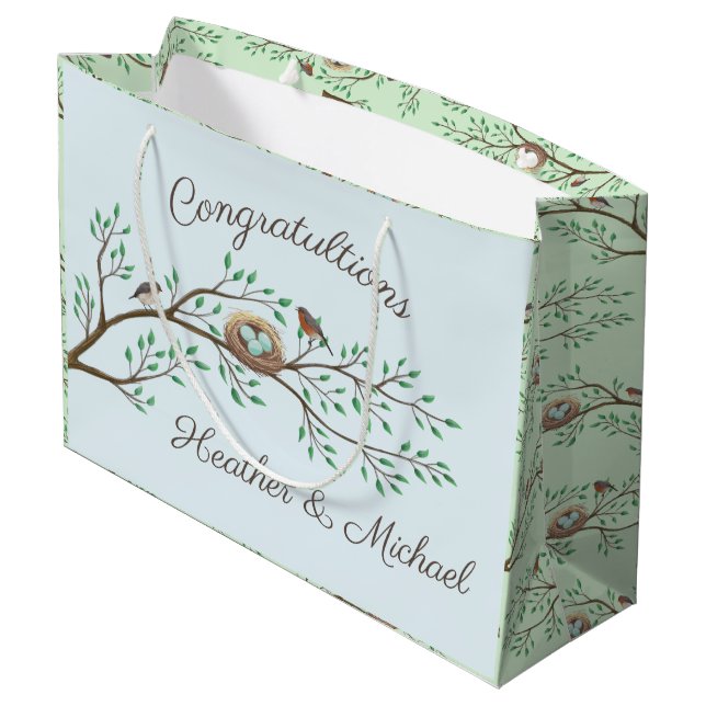 Robin Birds Nest Eggs Vår Baby Shower (Baksidan Vinklad)