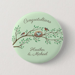 Robin Birds Nest Eggs Vår Baby Shower Knapp