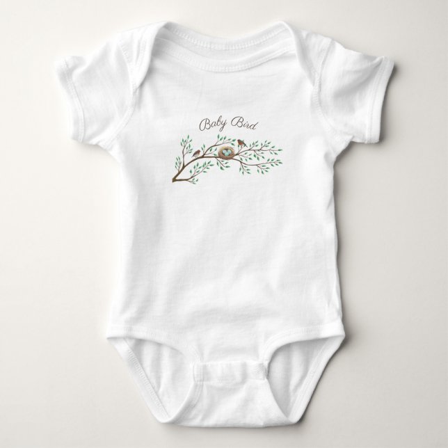 Robin Birds Nest Eggs Vår Baby Shower T Shirt (Framsida)