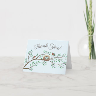 Robin Birds Nest Eggs Vår Baby Shower Tack Kort