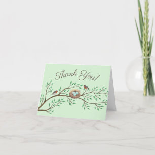 Robin Birds Nest Eggs Vår Baby Shower Tack Kort