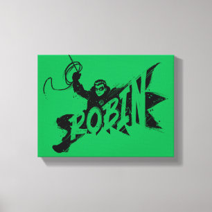 Robin Bläck Brush Namn Canvastryck