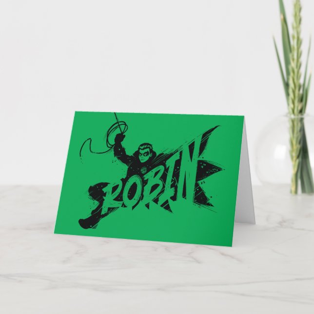 Robin Bläck Brush Namn Kort (Framsida)