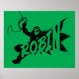 Robin Bläck Brush Namn Poster