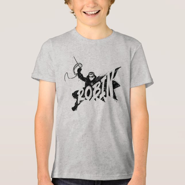 Robin Bläck Brush Namn T Shirt (Framsida)