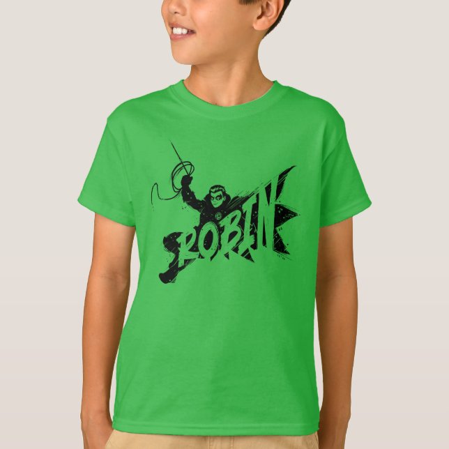 Robin Bläck Brush Namn T Shirt (Framsida)