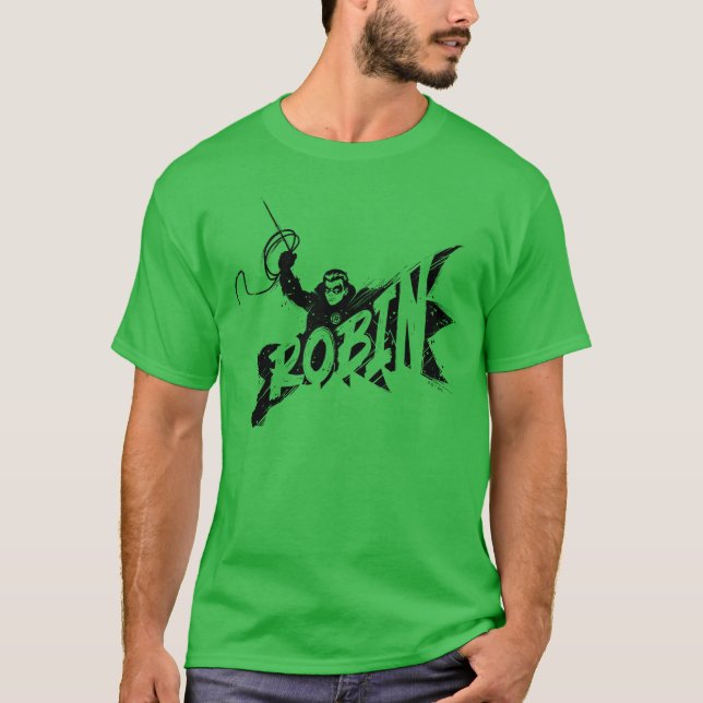 Robin Bläck Brush Namn T Shirt (Framsida)