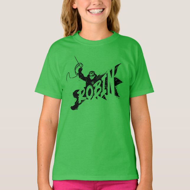 Robin Bläck Brush Namn T Shirt (Framsida)