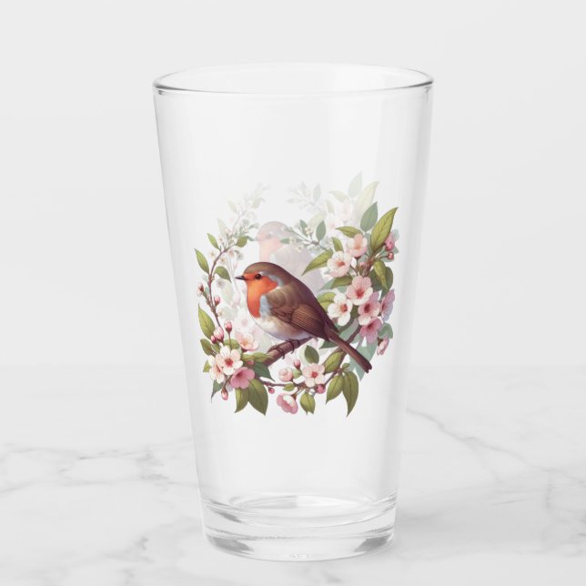 Robin Bland Flowers Drinking Glaskopp (Framsida)